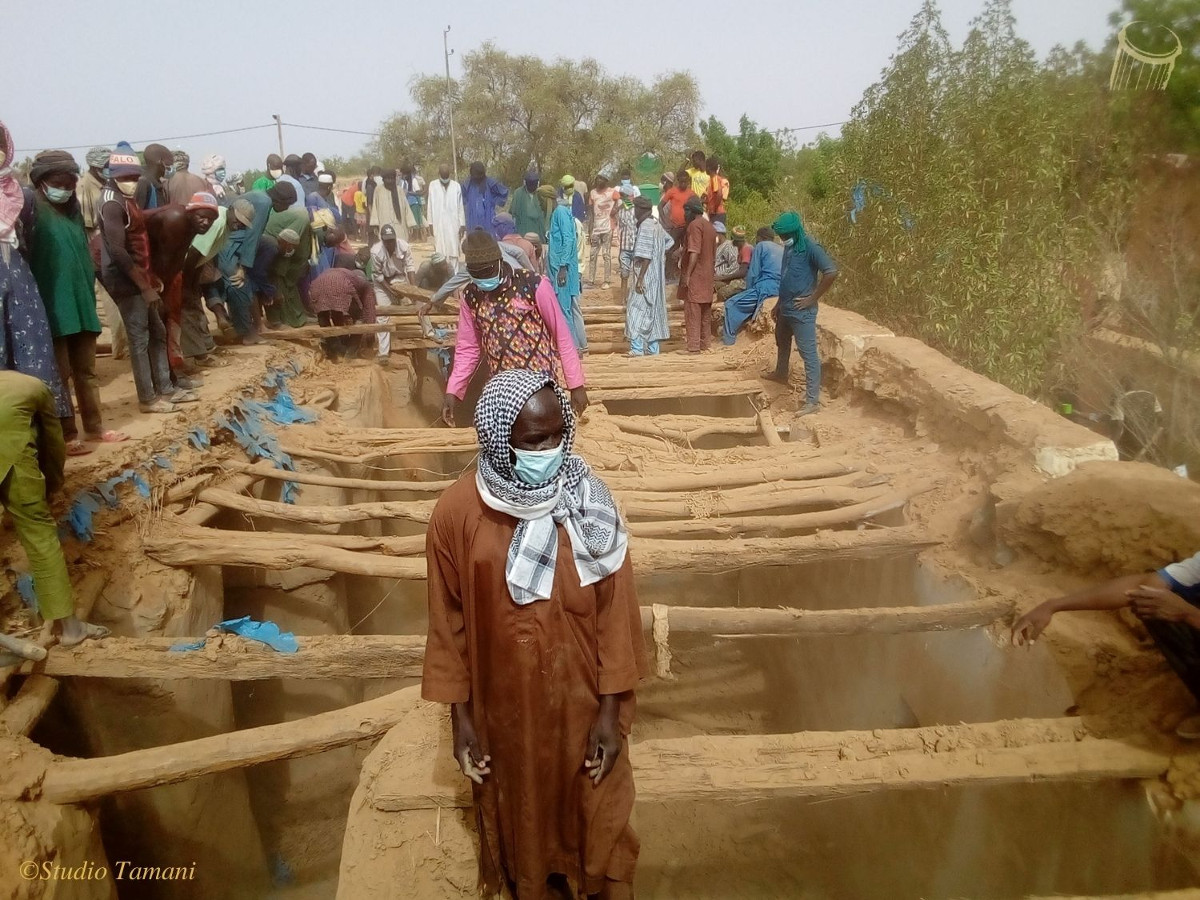 Restauration en cours de la mosquée EL hadj Omar Tall à Nioro du Sahel