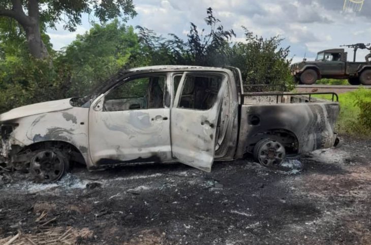 La voiture du chef secteur de la CMDT de Yorosso brûlée