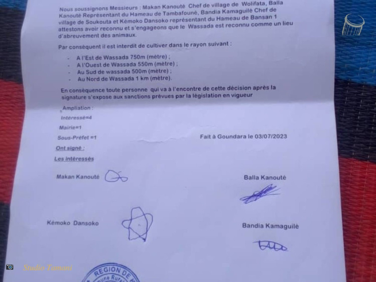 Bafoulabé : fin du conflit entre agriculteurs et éleveurs autour de la rivière Wassada