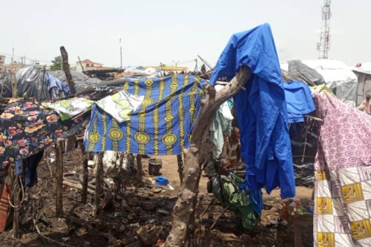Une vue du site de déplacés de Faladié Garbal. Bamako 13.09.23