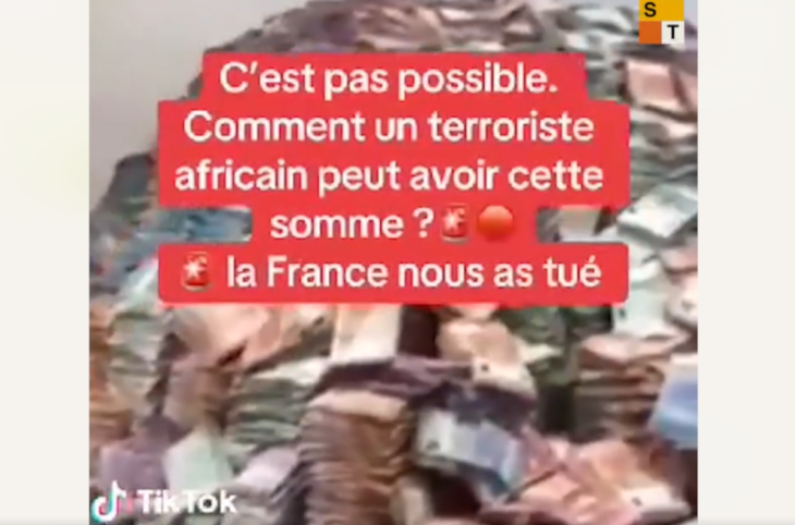 Non, cet argent n'a pas été trouvé derrière les terroristes