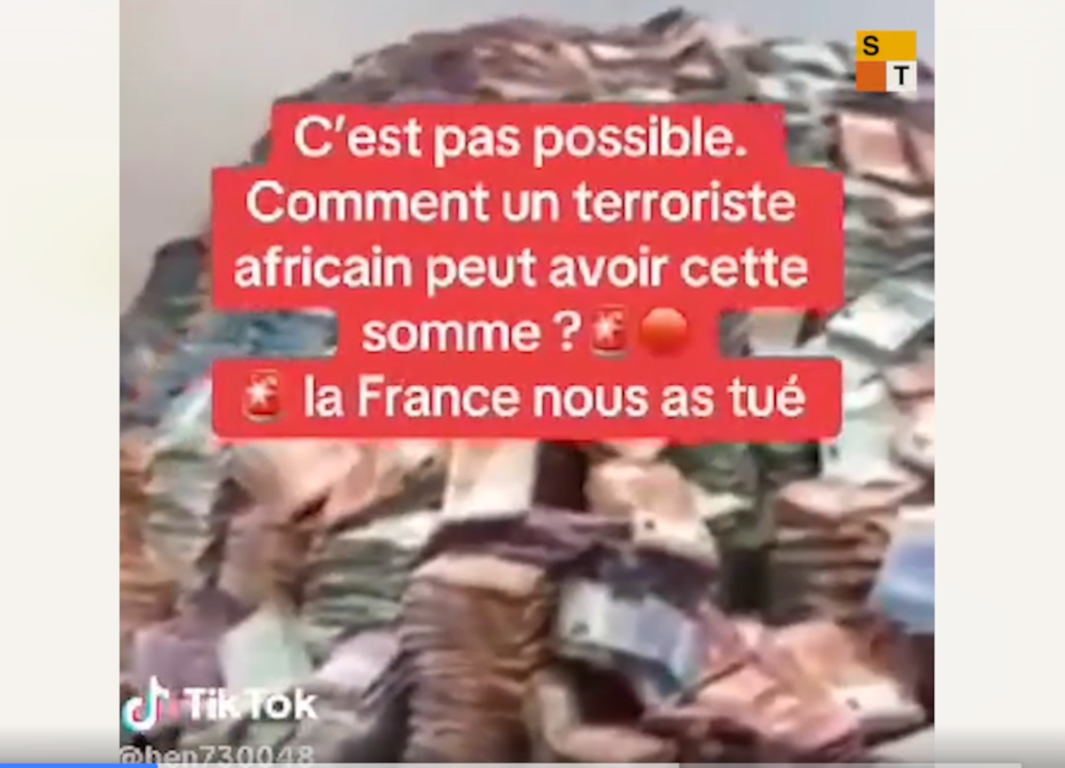 Non, cet argent n’a pas été trouvé derrière les terroristes