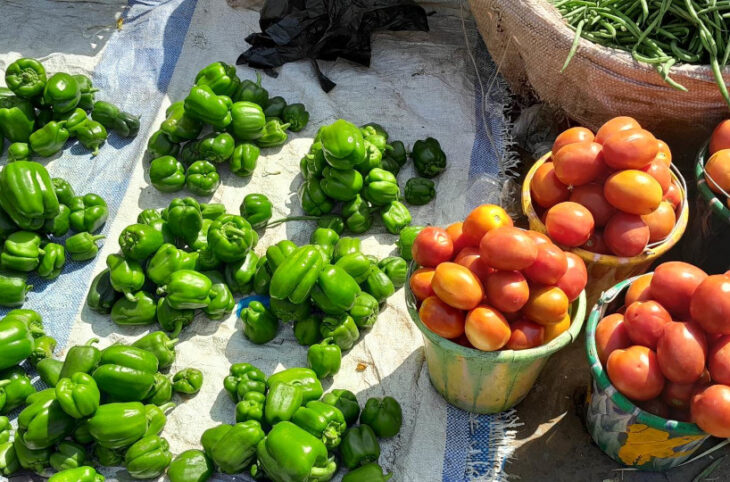 A Bamako, le panier de la ménagère garni de légumes