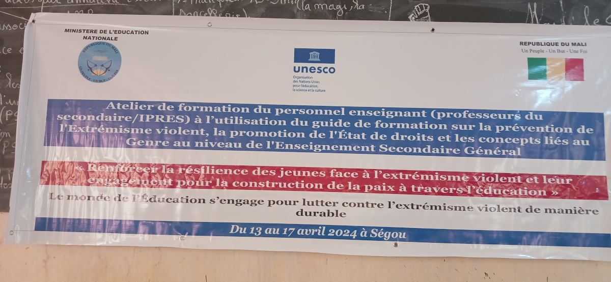 Des enseignants de Segou formés à prévenir l’extrémisme violent