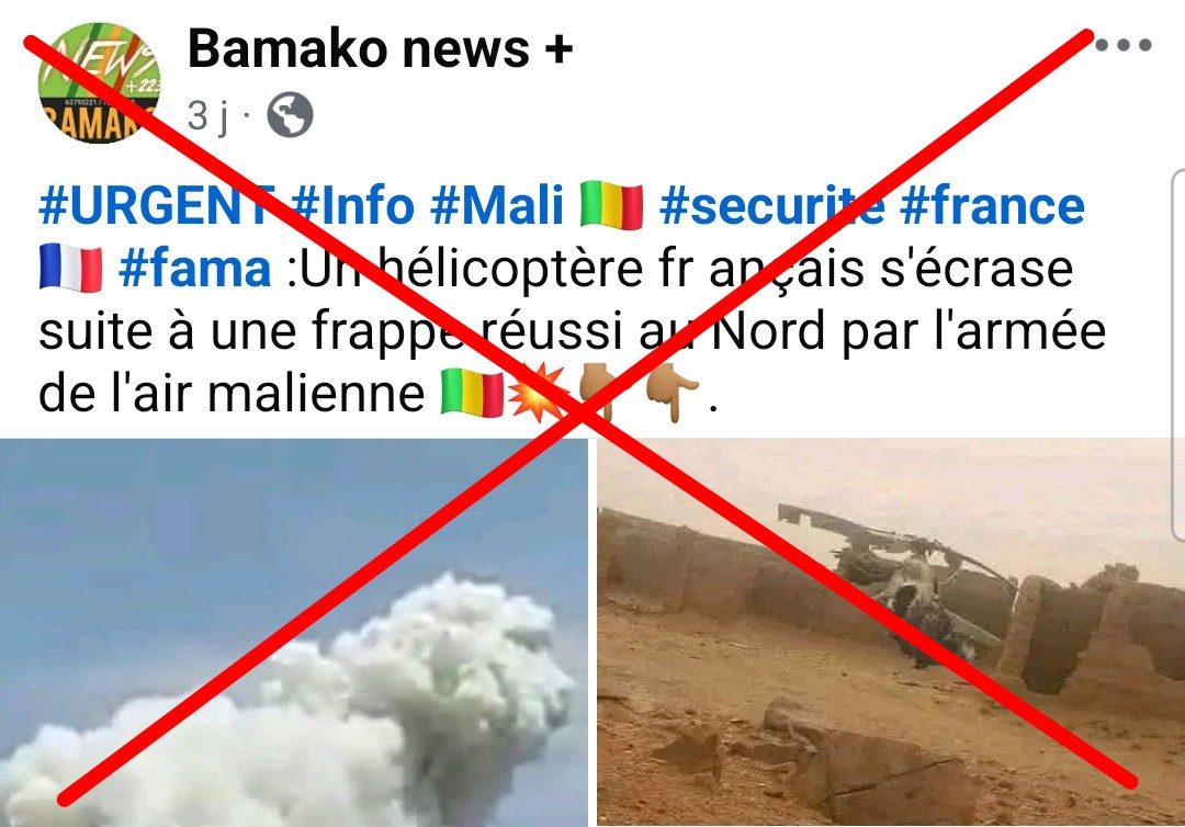 Crash d’hélicoptère français au Mali ? Attention à cette intox sur Facebook