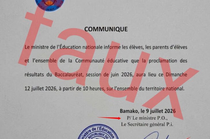 Non, le ministère de l'éducation n'a pas annoncé la proclamation des résultats du Bac 2026 dans ce communiqué